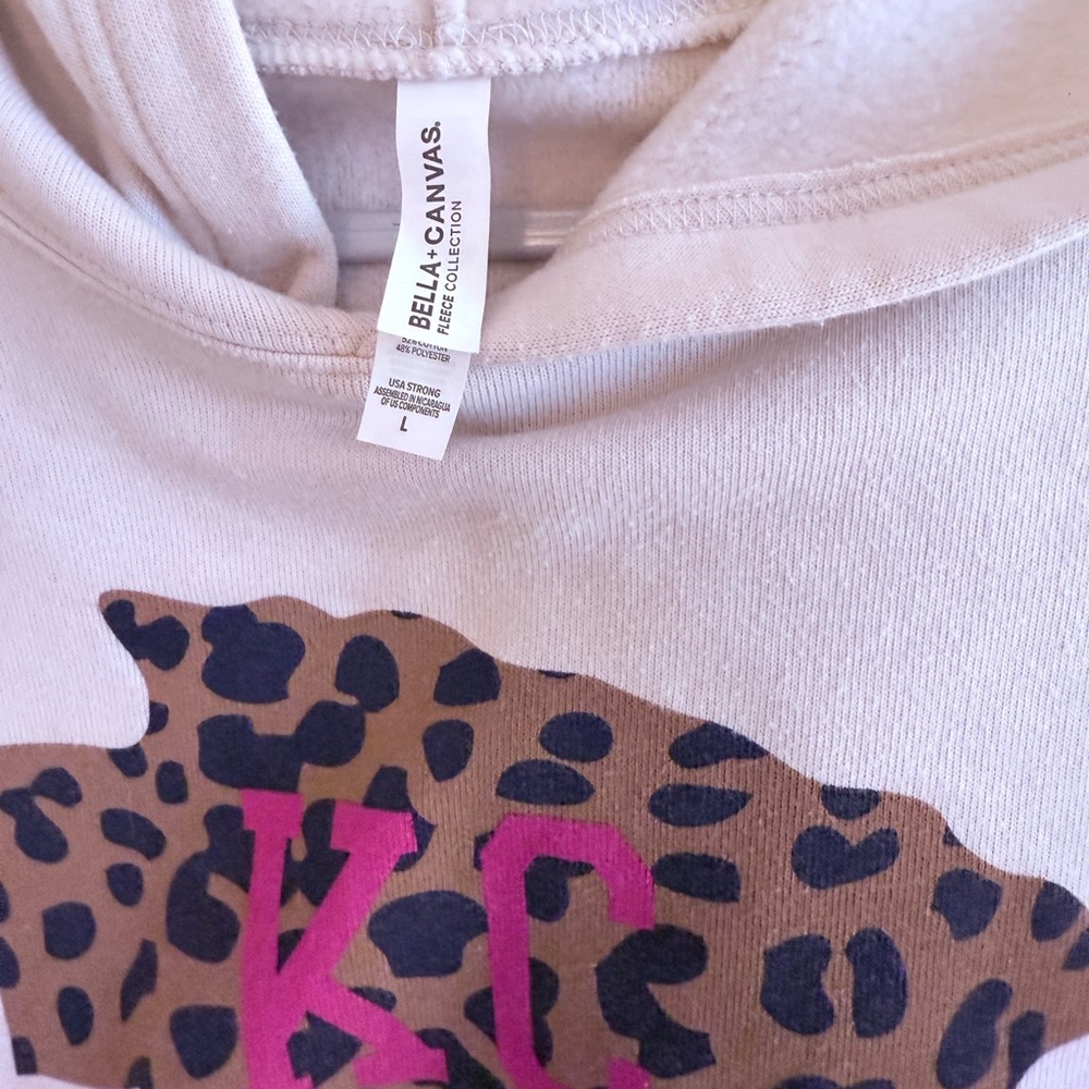 Bella Canvas Women’s KC Chiefs Hoodie with Leopard Print Arrowhead